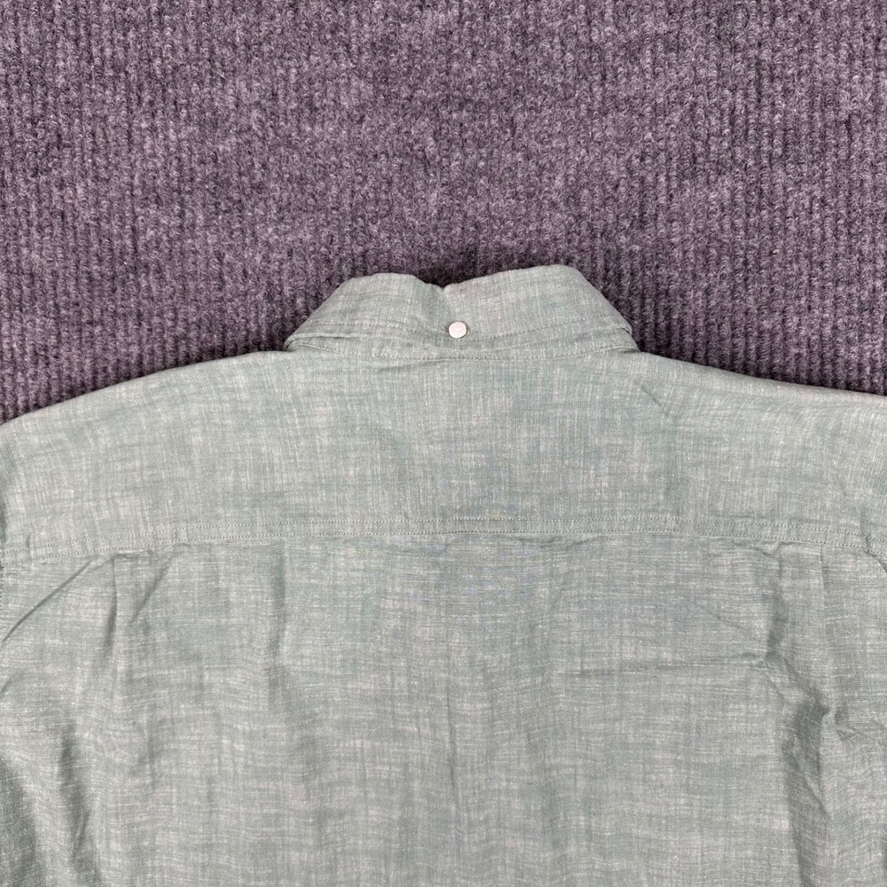 LL Bean Short Sleeve Button Down Shirt Mens XXL Traditional Fit Sage Green - Picture 5 of 9